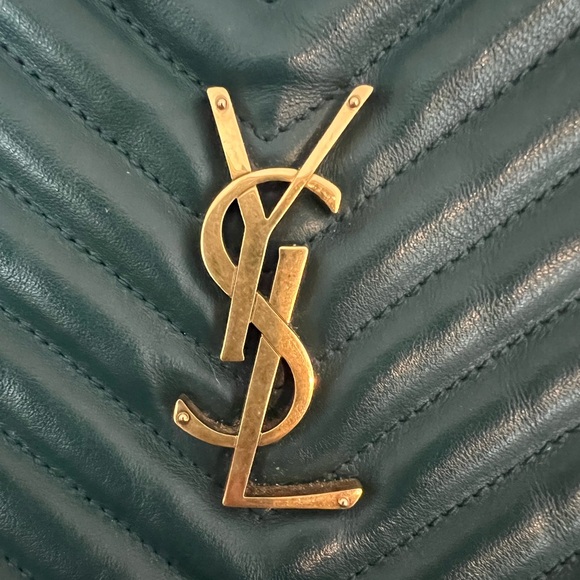 YSL Saint Laurent Quilted Chevron Lou Crossbody Bag. - Picture 5 of 17